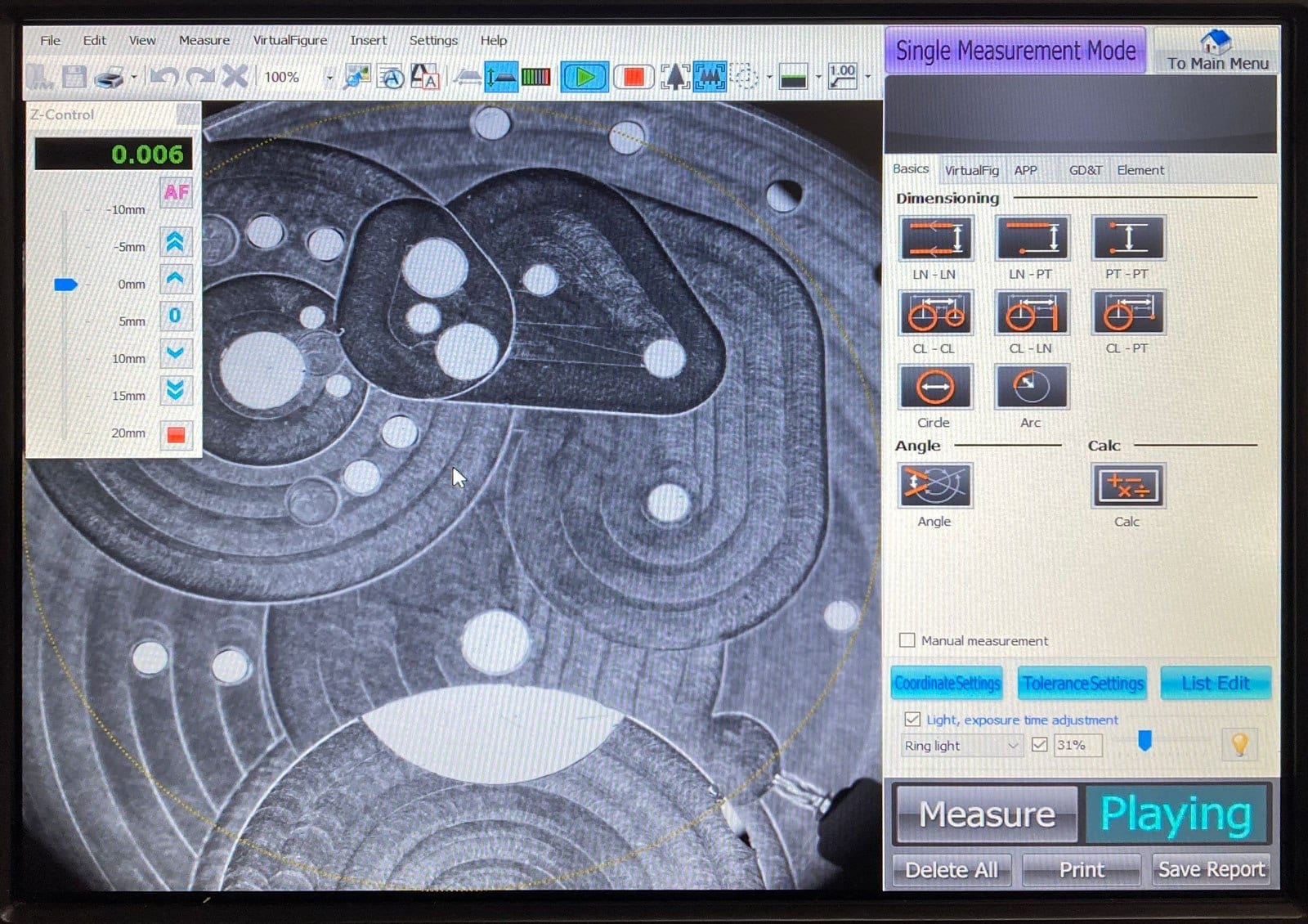 CMM verification of wheel arbor spacing